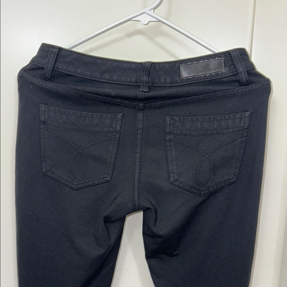 Calvin Klein Jeans Ankle Pant Straight Leg High Rise Pockets Black Womens size 4 - Picture 6 of 9